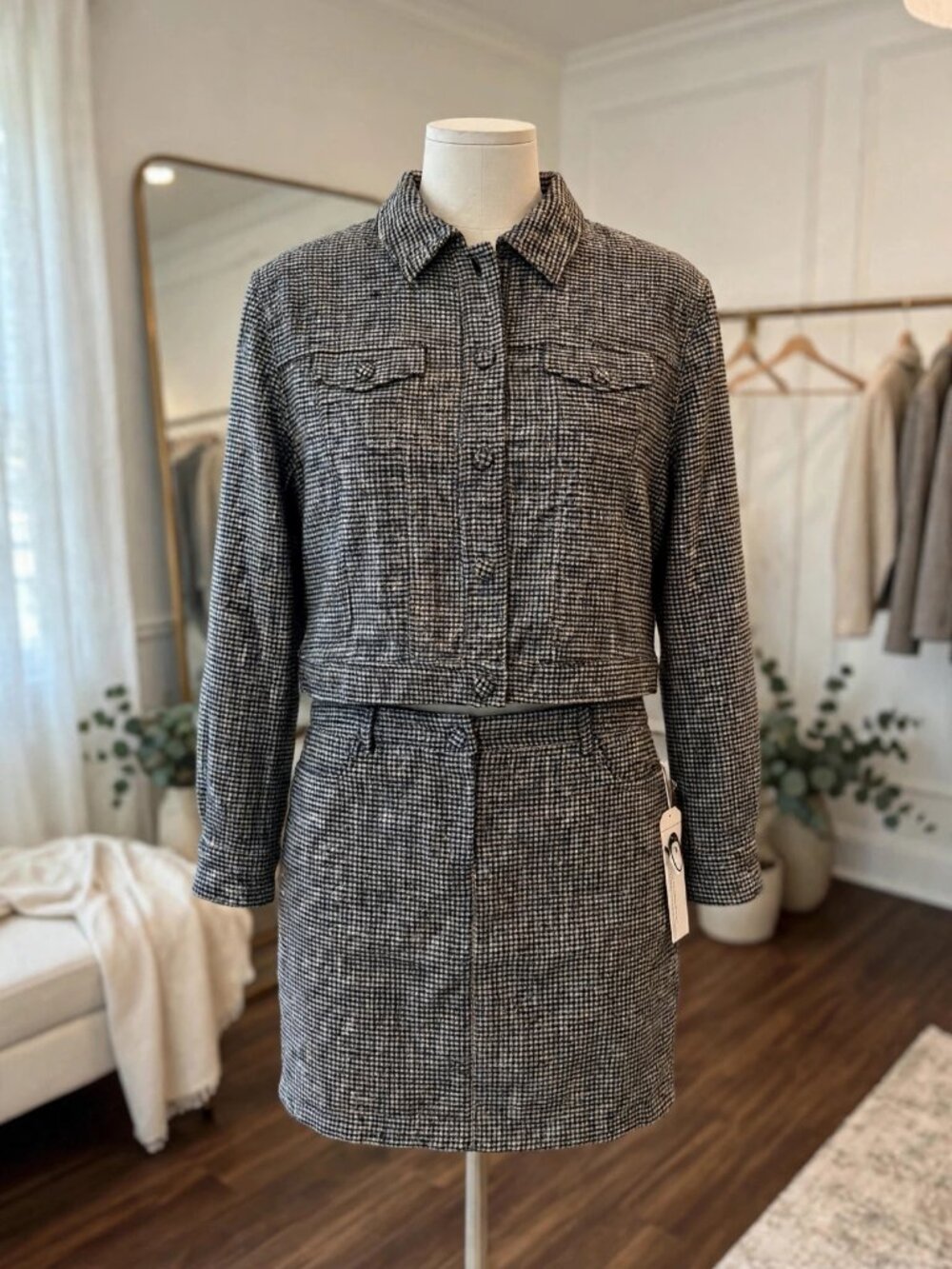 Cupcakes and Cashmere Houndstooth Jacket & Mini Skirt Set